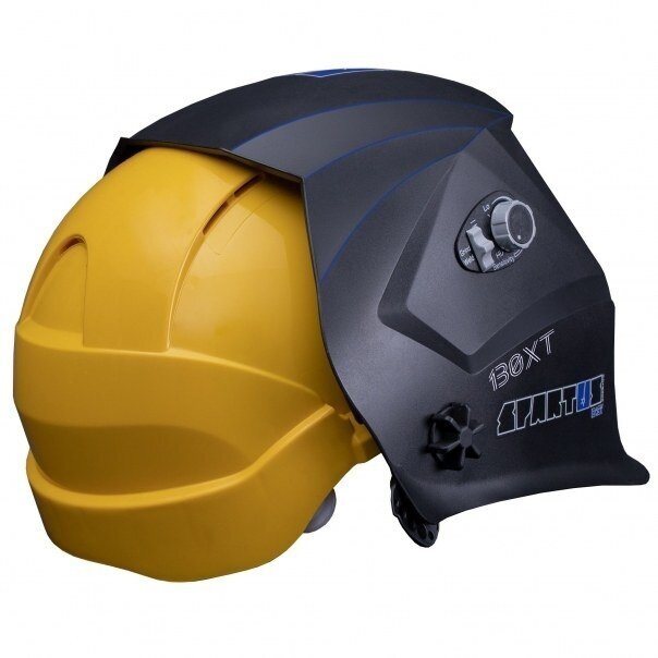 Automatinis suvirinimo skydelis SPARTUS Easy 130XT su tikrų spalvų filtru - su apsauginiu šalmu ir adapteriu 1 Automatinis suvirinimo skydelis SPARTUS Easy 130XT su tikrų spalvų filtru - su apsauginiu šalmu ir adapteriu 1